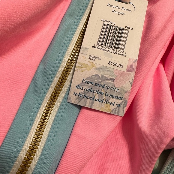 NWT LoveShackFancy X Hurley Zip-up Cut Out Swimsuit Barbie Monokini bodysuit - Picture 11 of 11